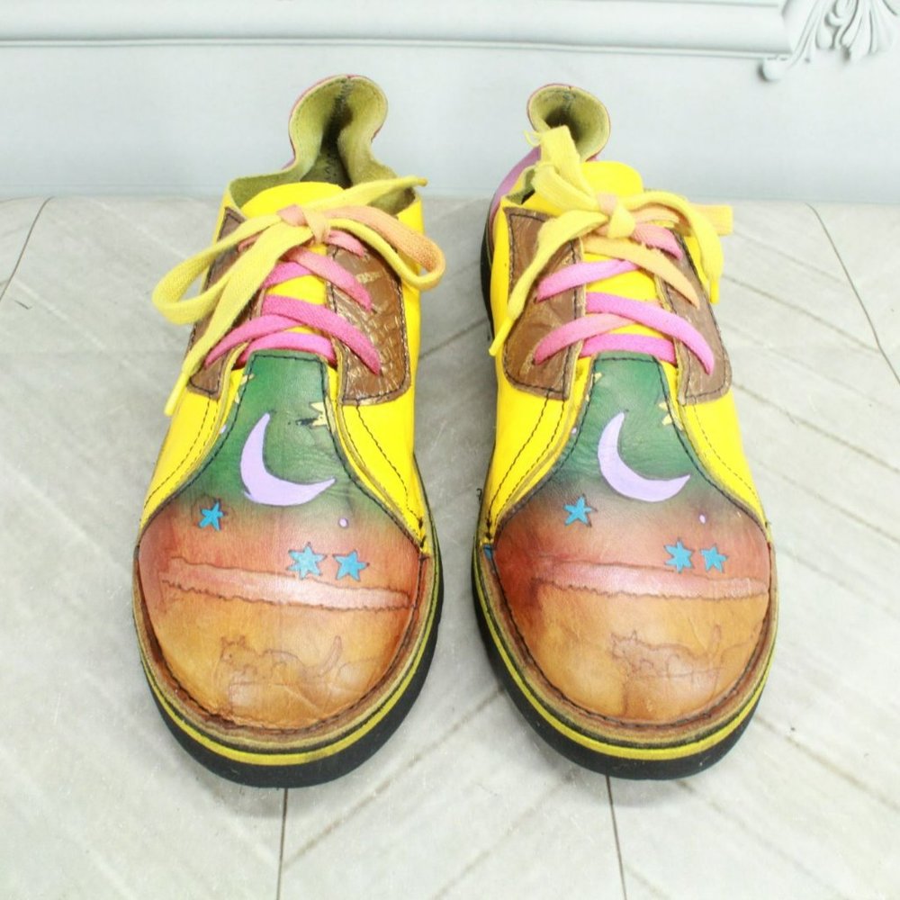 *Unbranded Unisex Multicolor Leather Slip On Lace Up Casual Oxford Shoes Size 7 - Picture 5 of 9